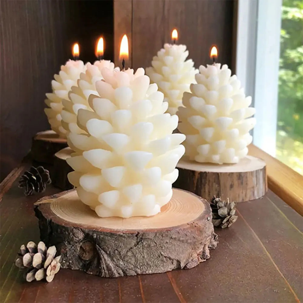 For Fun 3D Pine Cone Silicone Candle Mold DIY Handmade Aromatherapy Gypsum Resin Pinecone Crafts Making Home Decoration