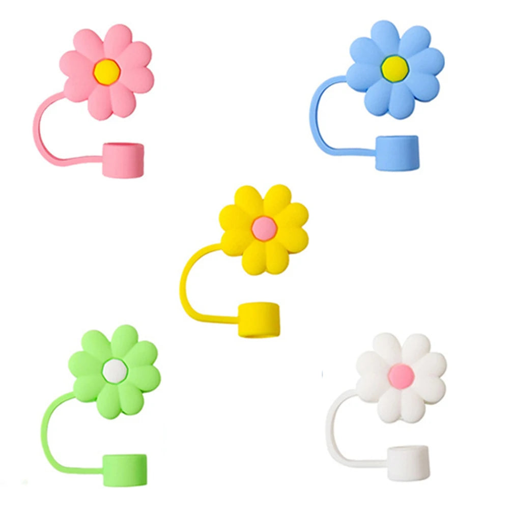 Hemasa Reusable 10mm Silicone Straw Topper Compatible With Dust-Proof Straw Tips Lids