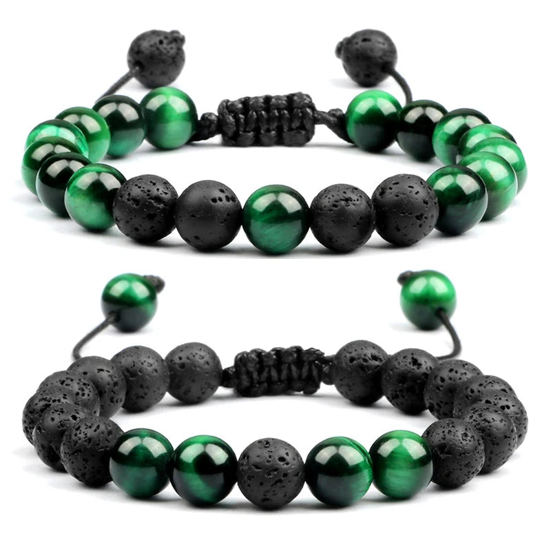 Hemasa Tiger Eye Beads Bracelets / Natural Stone Lava Beads Bracelet for  Women/Girls