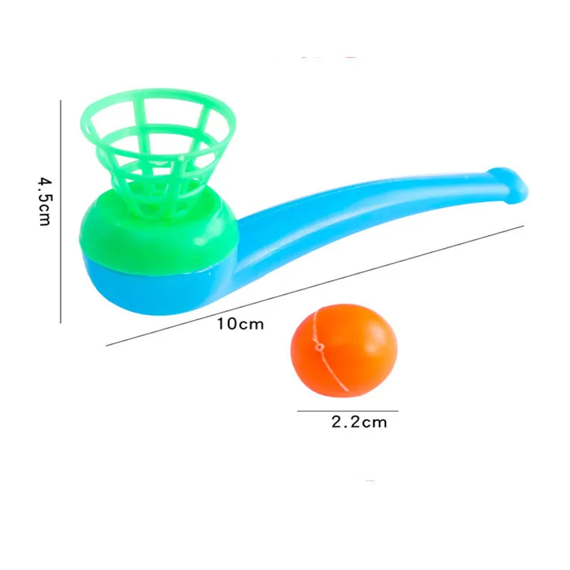 10PCS/Set Blow Pipe & Balls Kid Blow Blowing Children Toys Sports Games Gift Plastic Pipe Balls Toy For Girls Color Random 