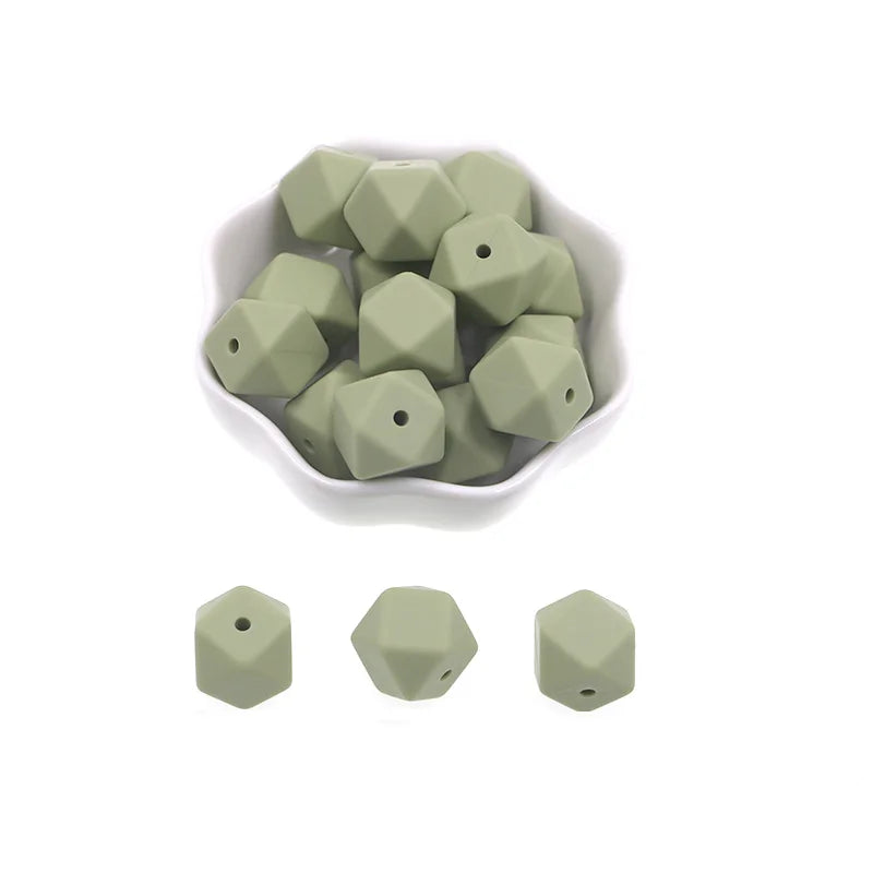 Kovict 14mm Hexagon Silicone Beads 100/200/500Pcs For Jewelry Making DIY Personalized Bracelet Pacifier Chain Accessories