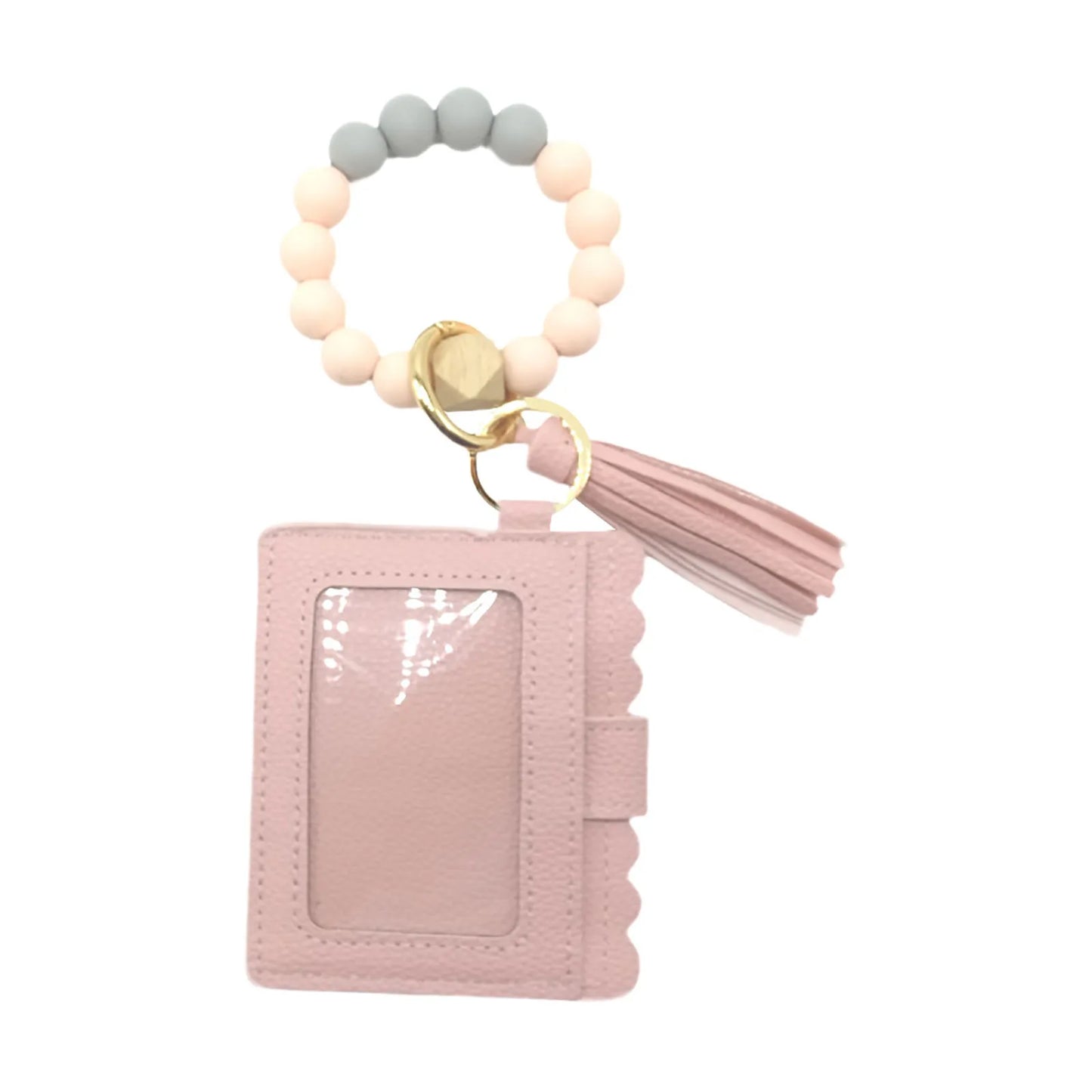 Cute Bag Purse Ornaments Wristlet Keychain Bracelet Credit Card Holder Wallet Key Ring Silicone Tassel Keychain Beaded брелки