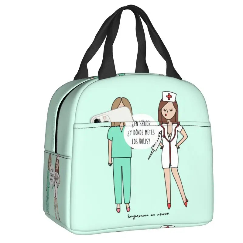 Hemasa Nurse Lunch Bag Women Portable Cooler Thermal Insulated Lunch Box