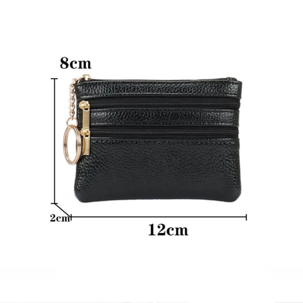 Hemasa Women Wallet Clutch Three Zip Female Short Small Coin Purse / Soft Mini Card Holder Wallet Money Bag