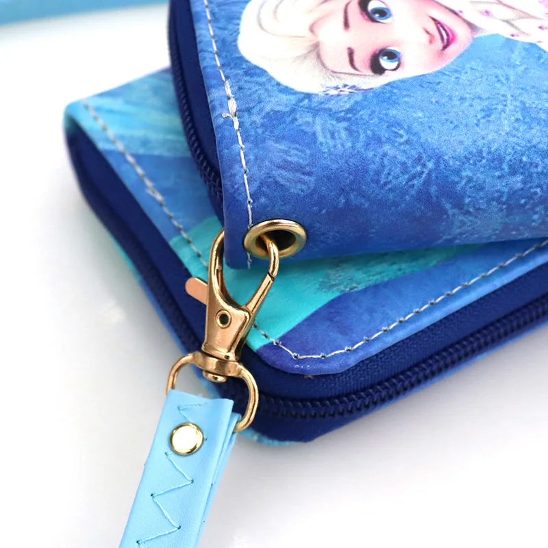 Disney Frozen 2 Women's Wallet Princess Anna Elsa Cartoon Movie Multifunctional Card Holder for Girls Kawaii Print Coin Purse