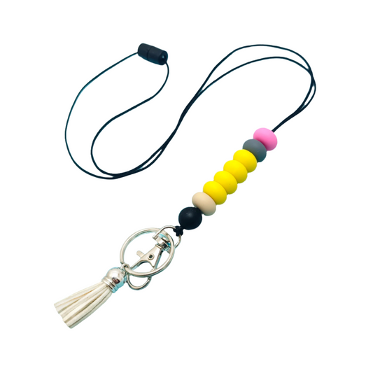 Hemasa  Keychains Silicone Lanyards ID Badges  for Women /Silicone Bead Lanyards Badge Holder Keys Chain