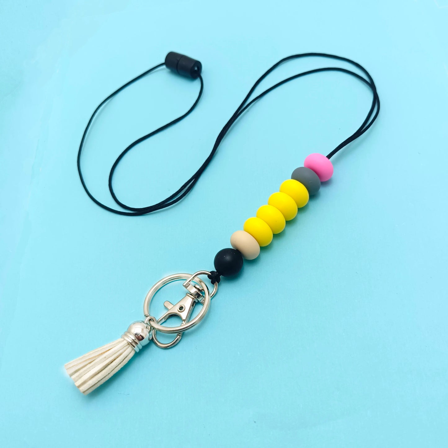 Hemasa  Keychains Silicone Lanyards ID Badges  for Women /Silicone Bead Lanyards Badge Holder Keys Chain