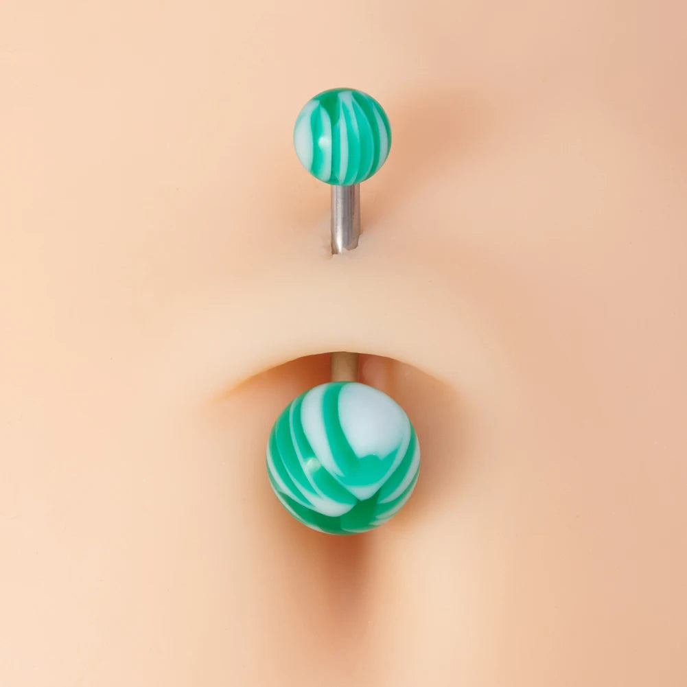 5PCS Acrylic Sexy Belly Rings Surgical Steel Belly Piercing Bar 14G Navel Piercing Belly Button Ring Pierc Jewelry Free Shipping
