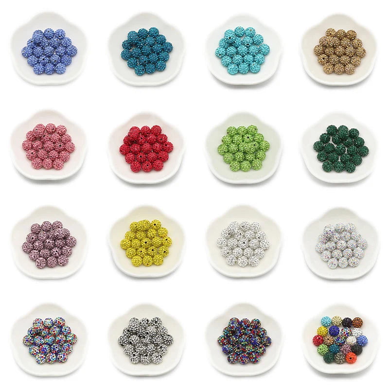 10MM 20pcs Charm Clay Disco Ball Pave Crystal Spacer Loose Beads For Jewelry Making DIY Necklace Bracelets Pendants Accessories