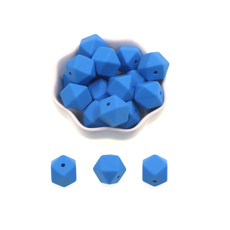 Kovict 14mm Hexagon Silicone Beads 100/200/500Pcs For Jewelry Making DIY Personalized Bracelet Pacifier Chain Accessories