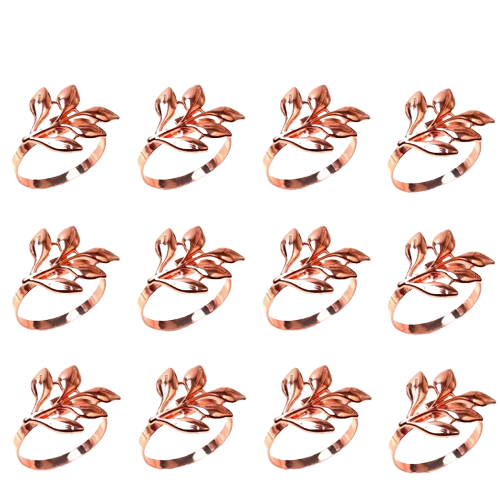 Hemasa 12Pcs Leaf Napkin Rings for Christmas /Thanksgiving /Wedding /Dinnig Table Decoration
