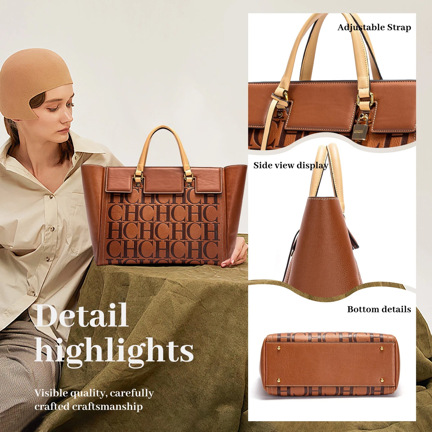 Luxury Exquisite Retro Multi Functional Multi Occasion Flower Handbag Women's New Large Capacity Handbag