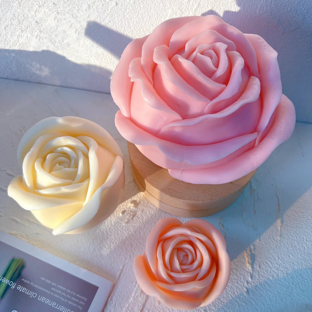 3 Sizes Rose Shaped Candle Mould Valentine's Day Gift idea