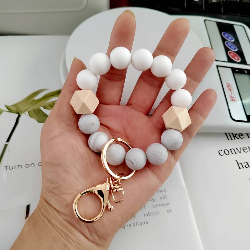 Silicone Beads Key Ring