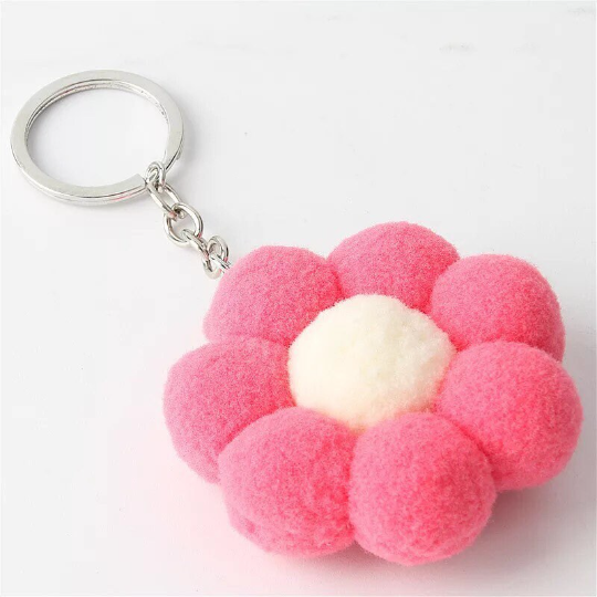 Pom pom flower Keychain