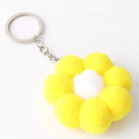 Pom pom flower Keychain