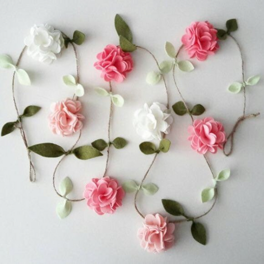 Beautiful felt flower garland