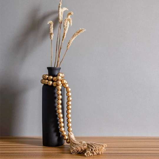 Gold colour wooden beaded garland