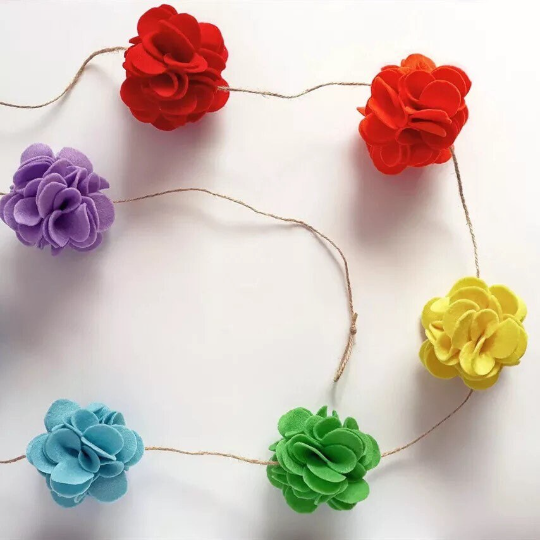 Beautiful felt flower garland