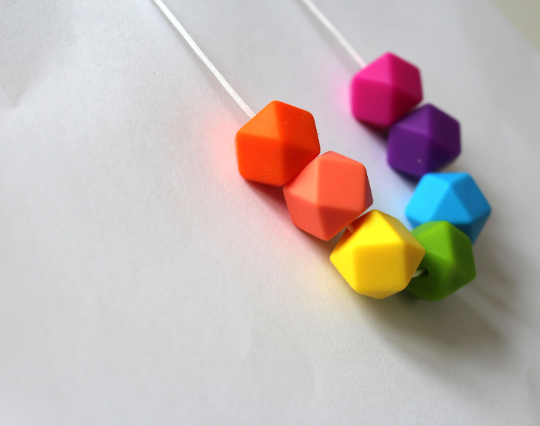 Rainbow Colour Silicone Beads Nursing necklace