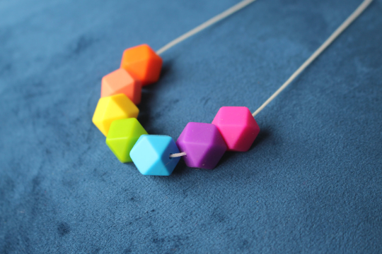 Rainbow Colour Silicone Beads Nursing necklace