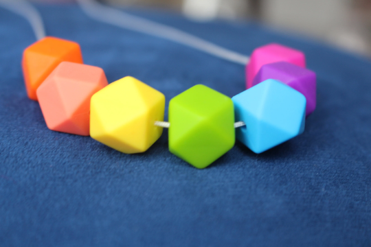 Rainbow Colour Silicone Beads Nursing necklace