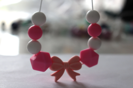 Pink Colour Silicone Beads Nursing necklace