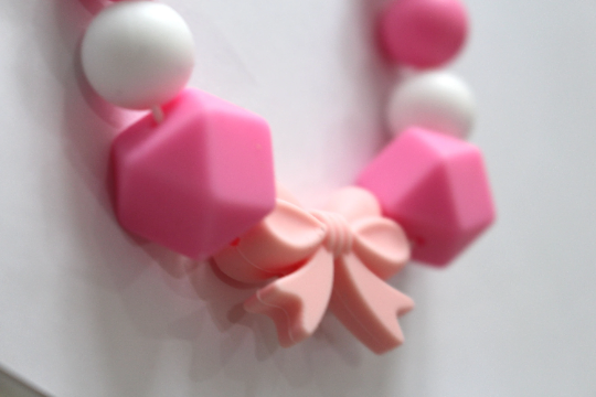 Pink Colour Silicone Beads Nursing necklace