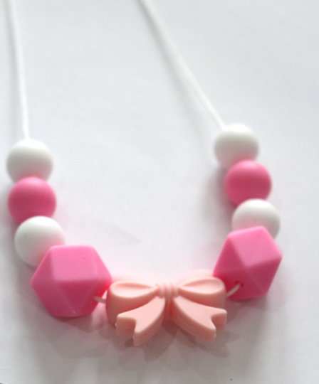 Pink Colour Silicone Beads Nursing necklace