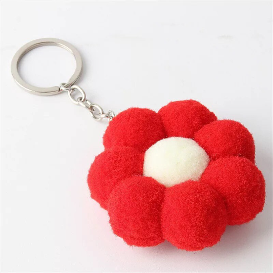 Pom pom flower Keychain