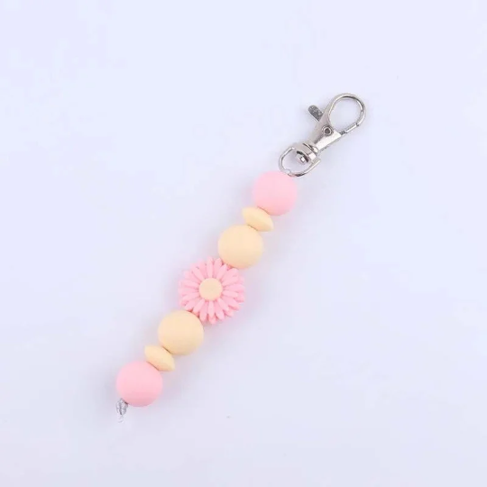 Silicone Beads Daisy keychain