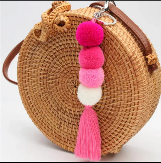 Tassels Pom Pom Zipper Charm for Bag
