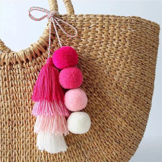 Tassels Pom Pom Zipper Charm for Bag