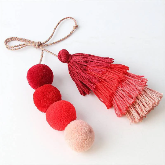 Tassels Pom Pom Zipper Charm for Bag