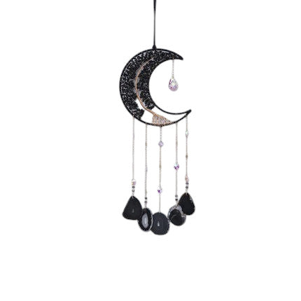 Hemasa Crystal Natural Gemstone Tree of Life Healing Pink Quartz 7 Chakras Grave Agate Stones Reiki Moon Suncatcher Hanging Home Decor