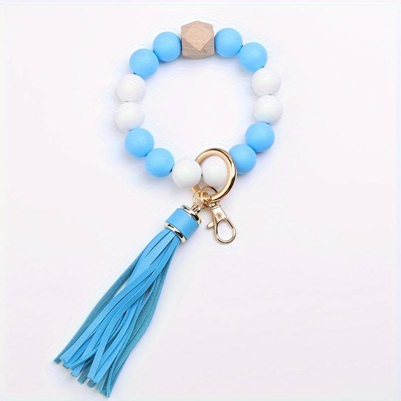 Silicone Beads with Daisy Flower Bracelet with Tassels