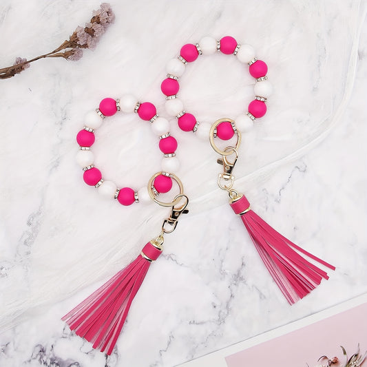 61Pcs 15mm Circular Silicone Loose Beads For Jewelry Making DIY Necklace Bracelet Key Bag Chain Leather Tassel Handmade Craft Supplies
