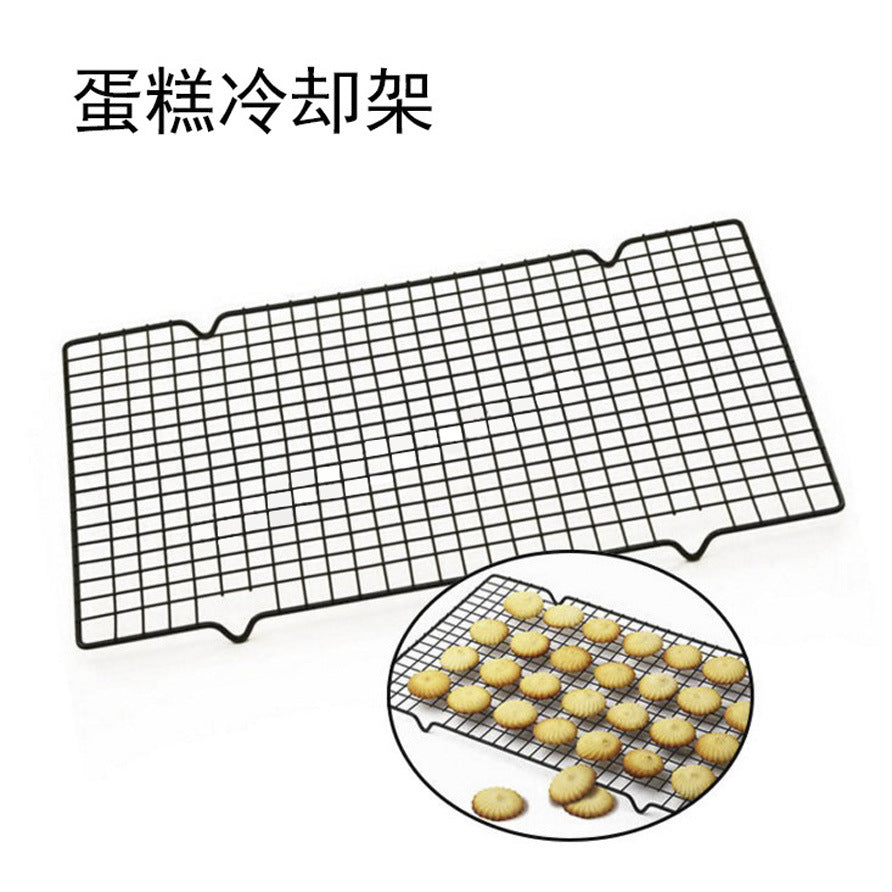Color Box Wholesale Baking Tools Baking Cake Cooling Rack Bread Cooling Rack Black Non-Stick Cold Drying Net