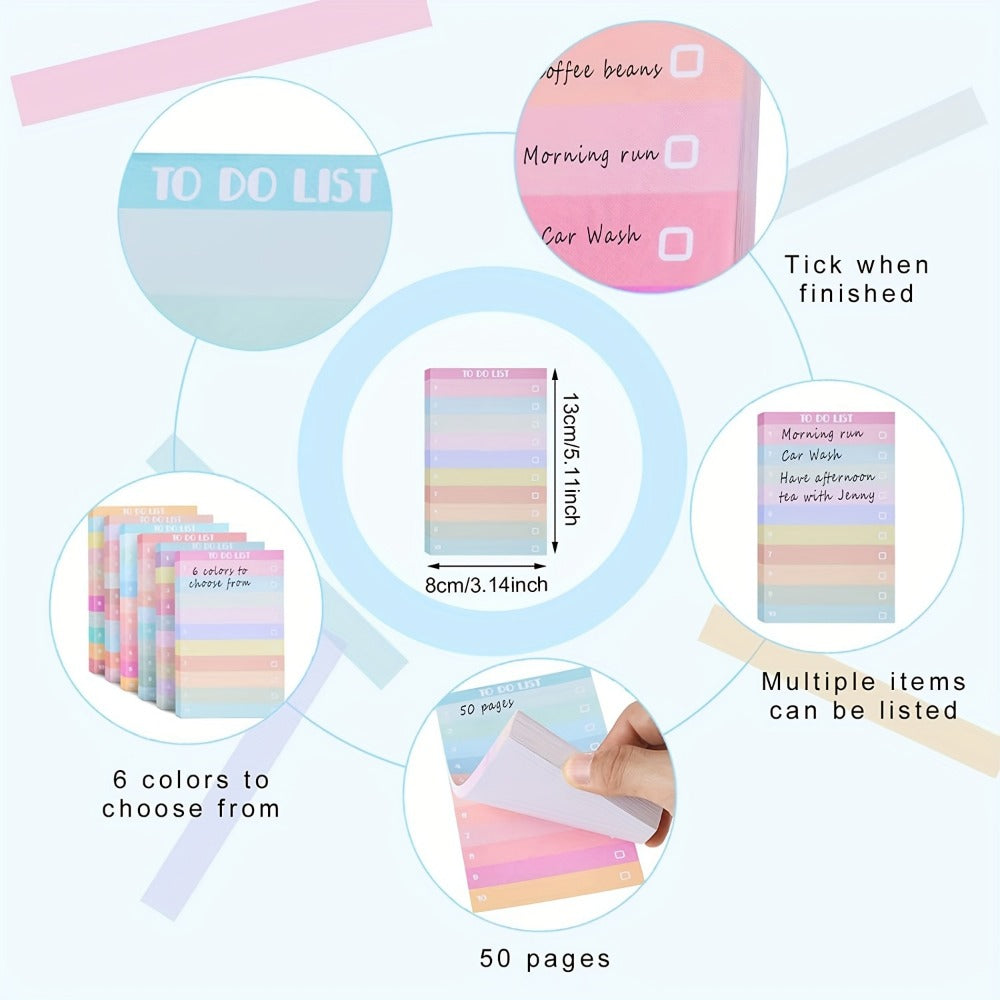 1pc/2pcs Color Notepad, 8.89X13.0 Cm Bright Color Line Non-Adhesive Sticky Notes, Color Block Note Pads, 30 Sheets/Pad