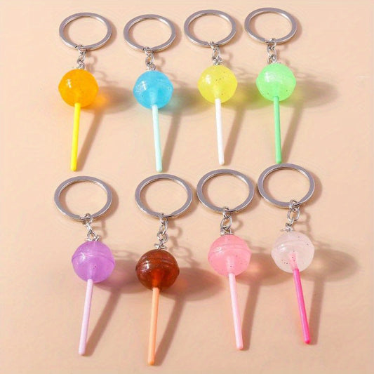 Resin Lollipop Keychain, Cute 3D Food Simulation Keyring For Women, Car, Bag, And Holiday Decoration
