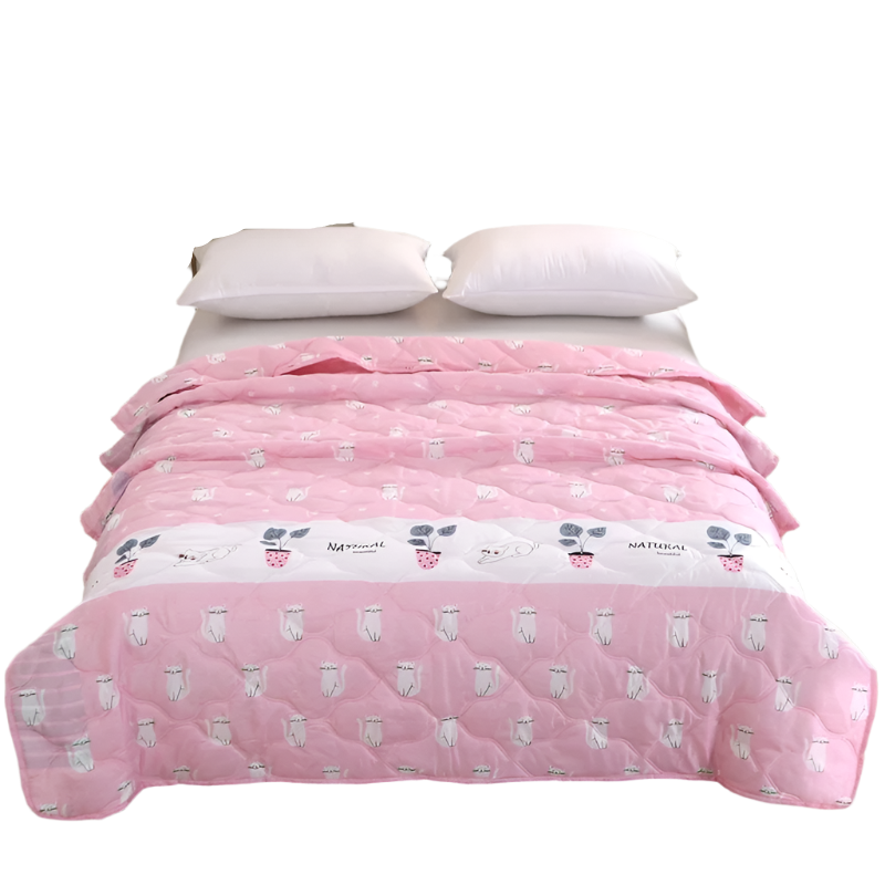 Hemasa Quilted summer single double bed light Printed quilt core Air conditioning quilting twin queen size duvet Thin plaid comforter