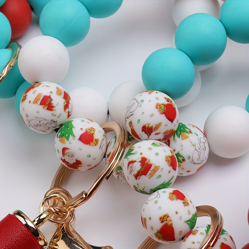 Hemasa Silicone Beaded Bracelet Outdoor Portable Keychain Creative Keychain, Backpack Pendant, Bag Charms, Birthday Gifts, Party Favors