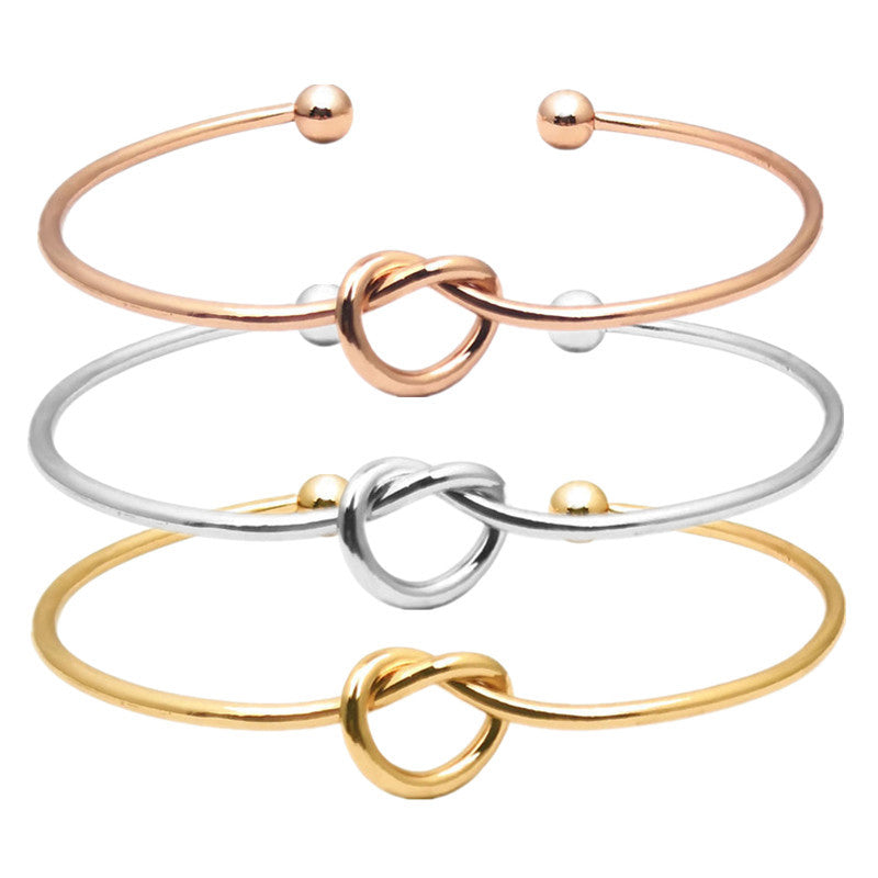 Hemasa  Love Knot Bracelet Women's diy Bracelet Opening Rose Gold Hand Jewelry Bridal Tribal Kink