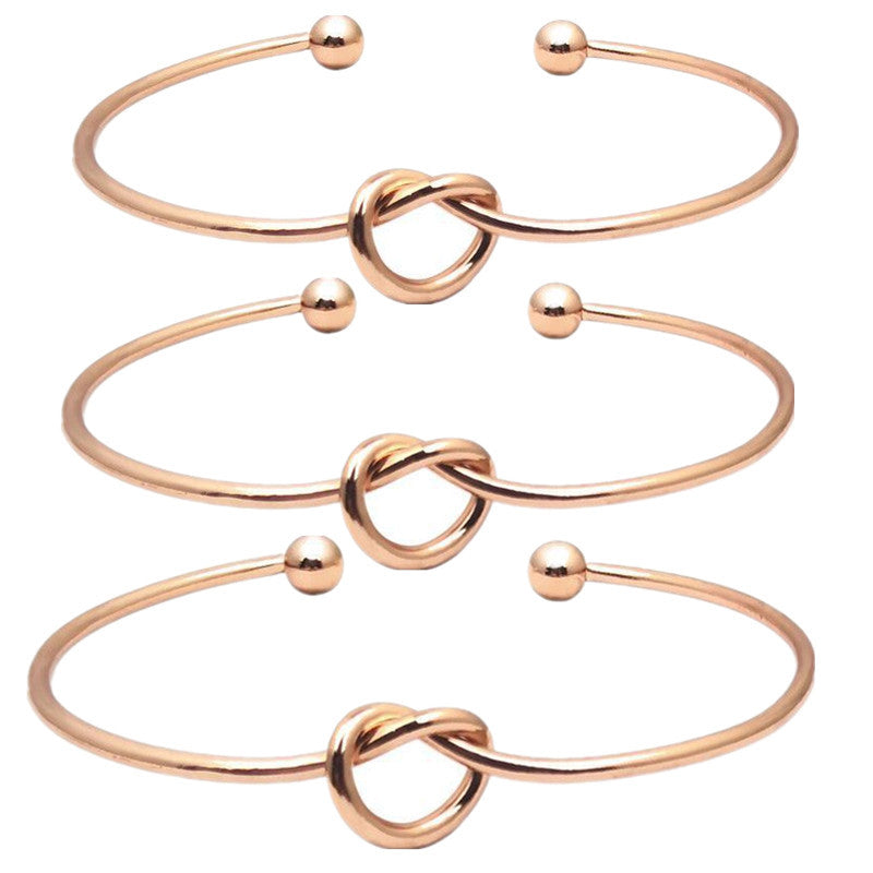 Hemasa  Love Knot Bracelet Women's diy Bracelet Opening Rose Gold Hand Jewelry Bridal Tribal Kink