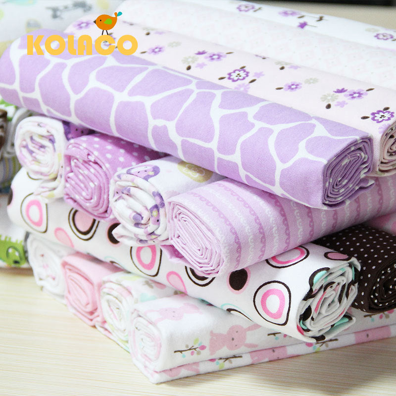Cotton Flannel Fleece Cotton Flannel Baby Blanket Printed 4-Pack Swaddle Blanket Bed Sheetss Kolaco
