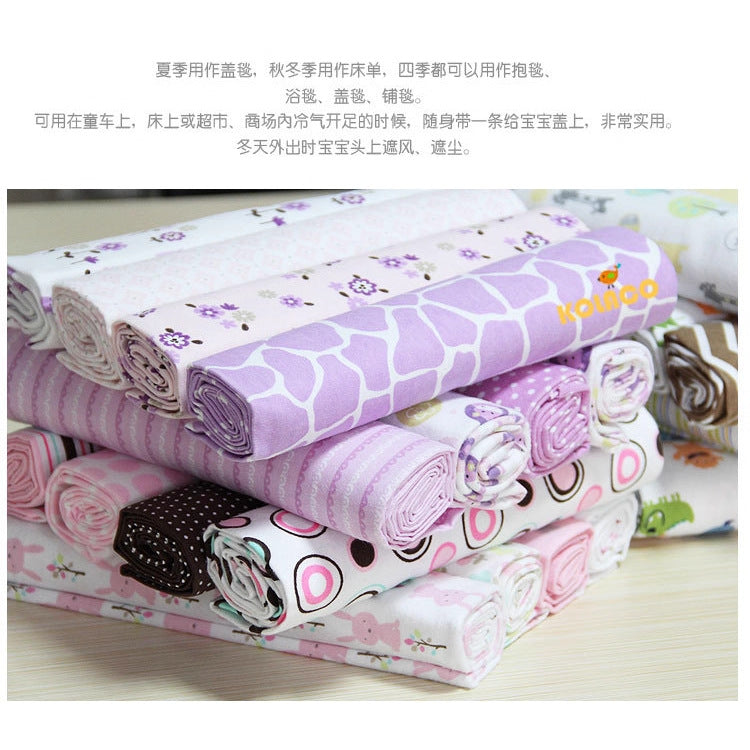 Cotton Flannel Fleece Cotton Flannel Baby Blanket Printed 4-Pack Swaddle Blanket Bed Sheetss Kolaco