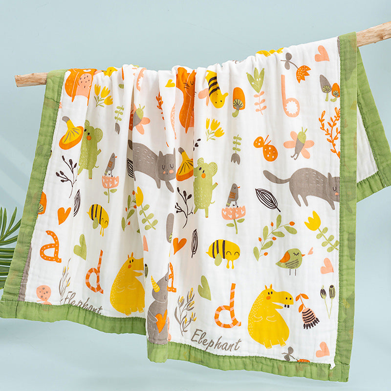 Baby Gauze Bath Cotton  Towel washed children summer cool quilt infant gauze blanket (120 * 150CM)