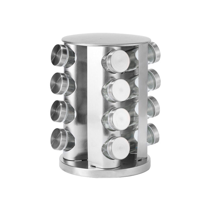 Multi-layer stainless steel rotating seasonings rack Nordic kitchen special 360 degree turntable seasonings storage rack wholesale