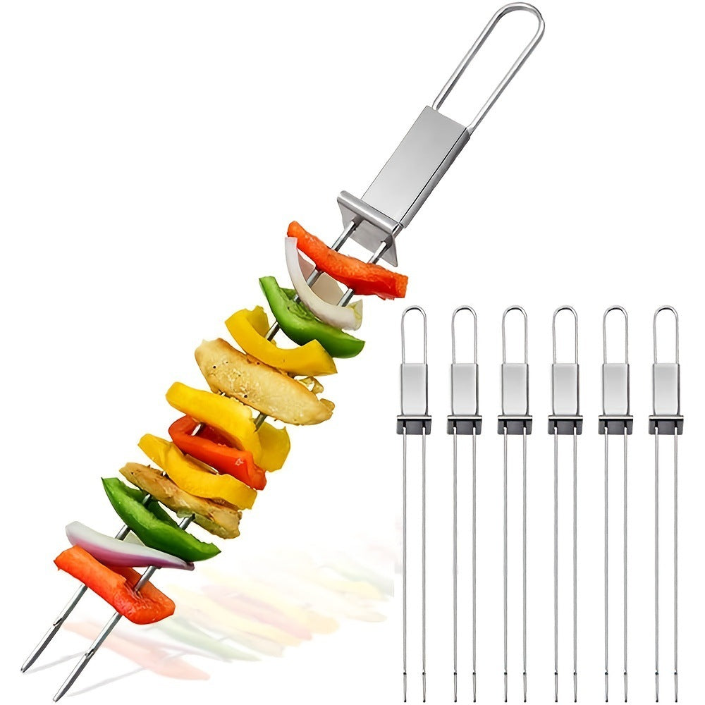 Barbecue Fork Stainless Steel Barbecue Sign BBQ Barbecue Fork Outdoor Portable Barbecue Fork Grilled Skewers