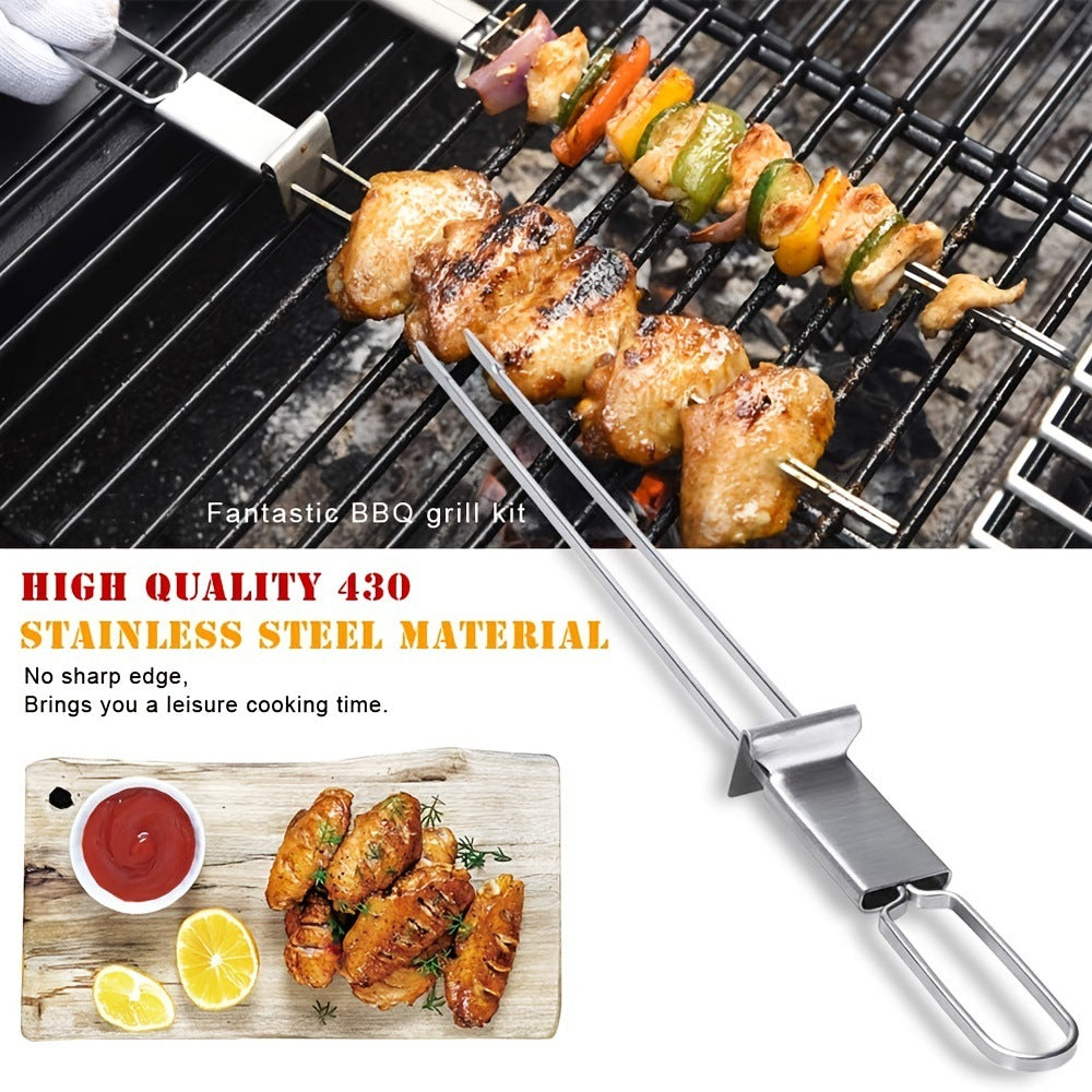 Barbecue Fork Stainless Steel Barbecue Sign BBQ Barbecue Fork Outdoor Portable Barbecue Fork Grilled Skewers